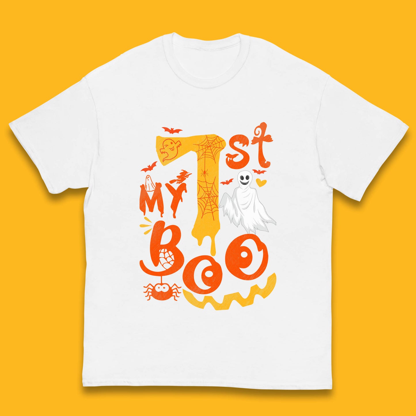 My 1st Boo Halloween Horror Scary Boo Ghost Creepy Spooky Season Kids T Shirt