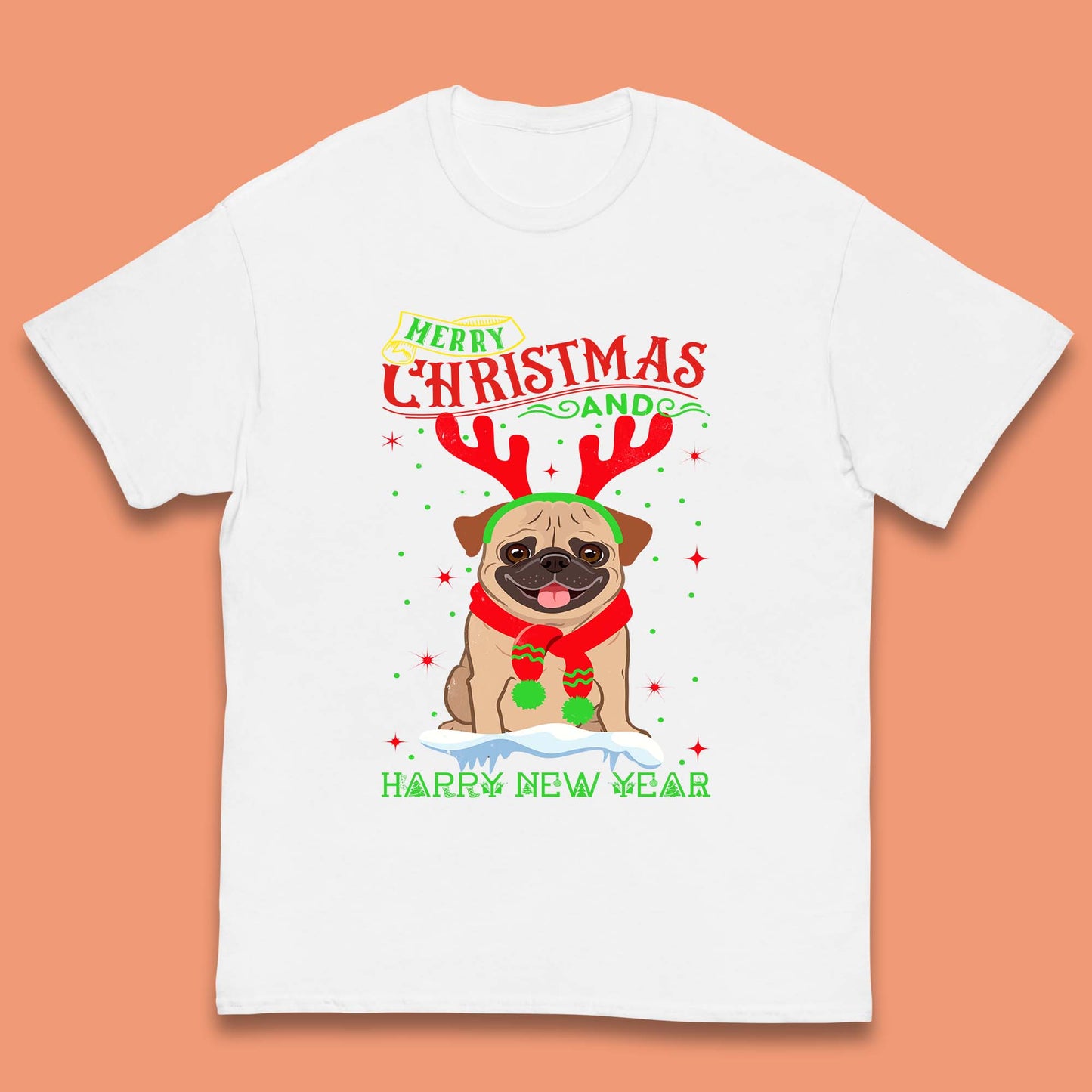 christmas pug dog t shirt