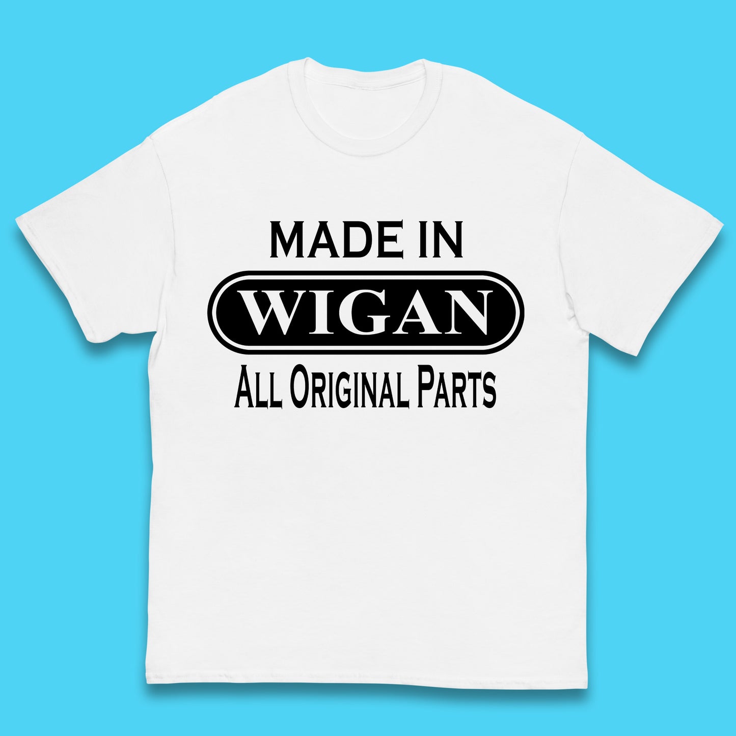 Made In Wigan All Original Parts Vintage Retro Birthday Town In Greater Manchester, England Gift Kids T Shirt