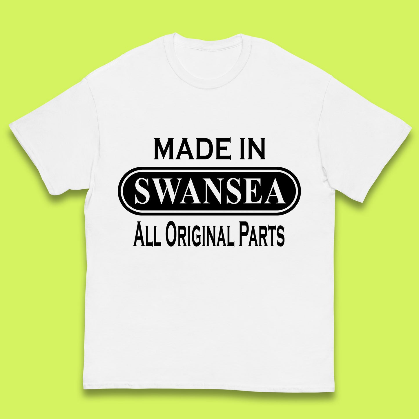 Made In Swansea All Original Parts Vintage Retro Birthday Coastal City Of Wales Gift Kids T Shirt