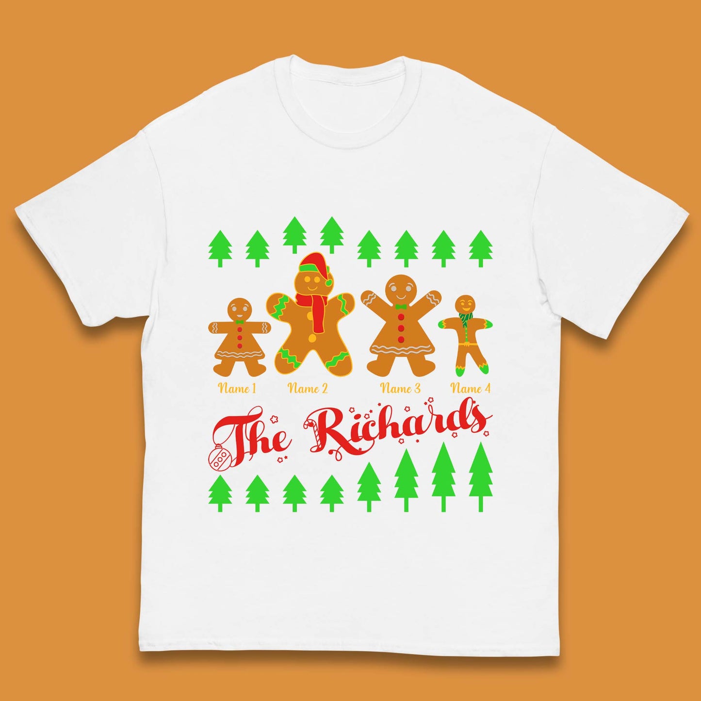 Personalised The Gingerbread Family Christmas Kids T-Shirt