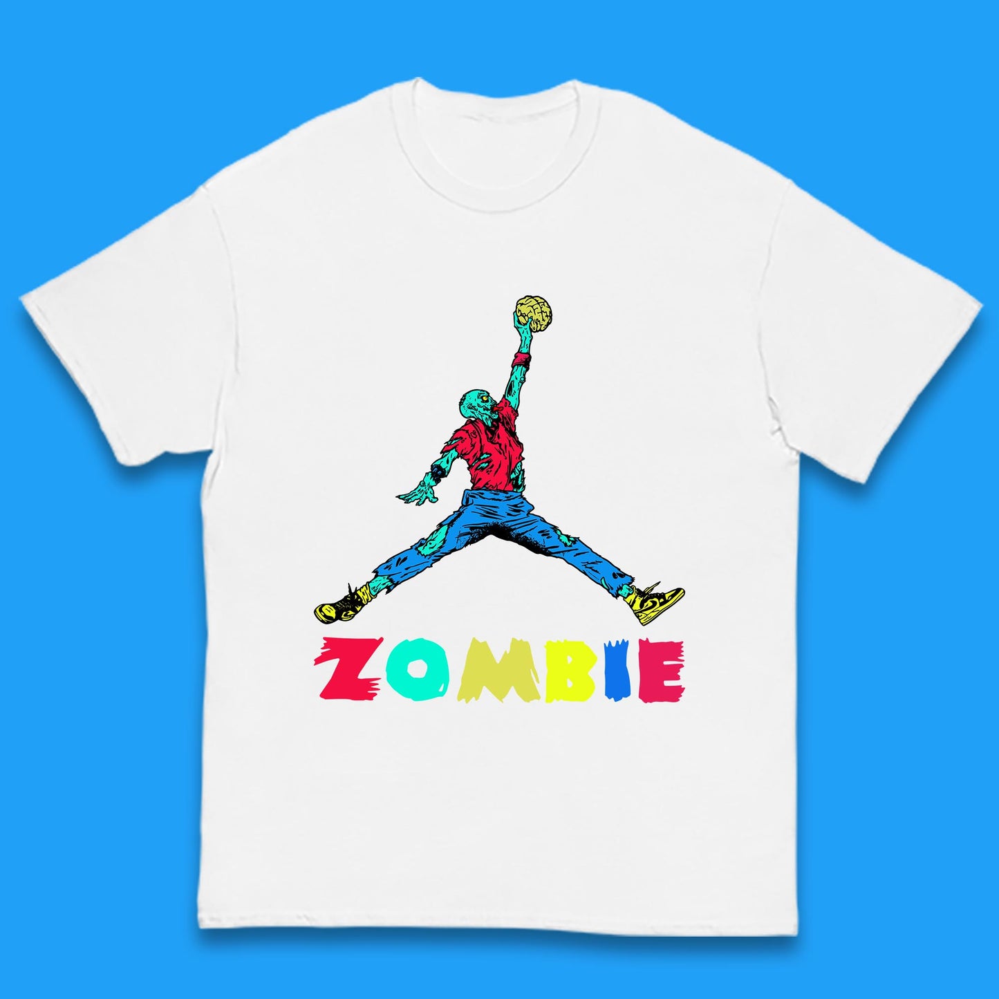 Air Zombie Jumpman Halloween Zombie Parody Funny Humor Kids T Shirt