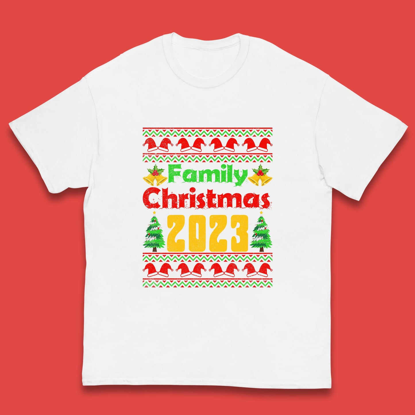 Family Christmas 2023 Holiday Winter Festive Christmas Trees Xmas Season Kids T Shirt