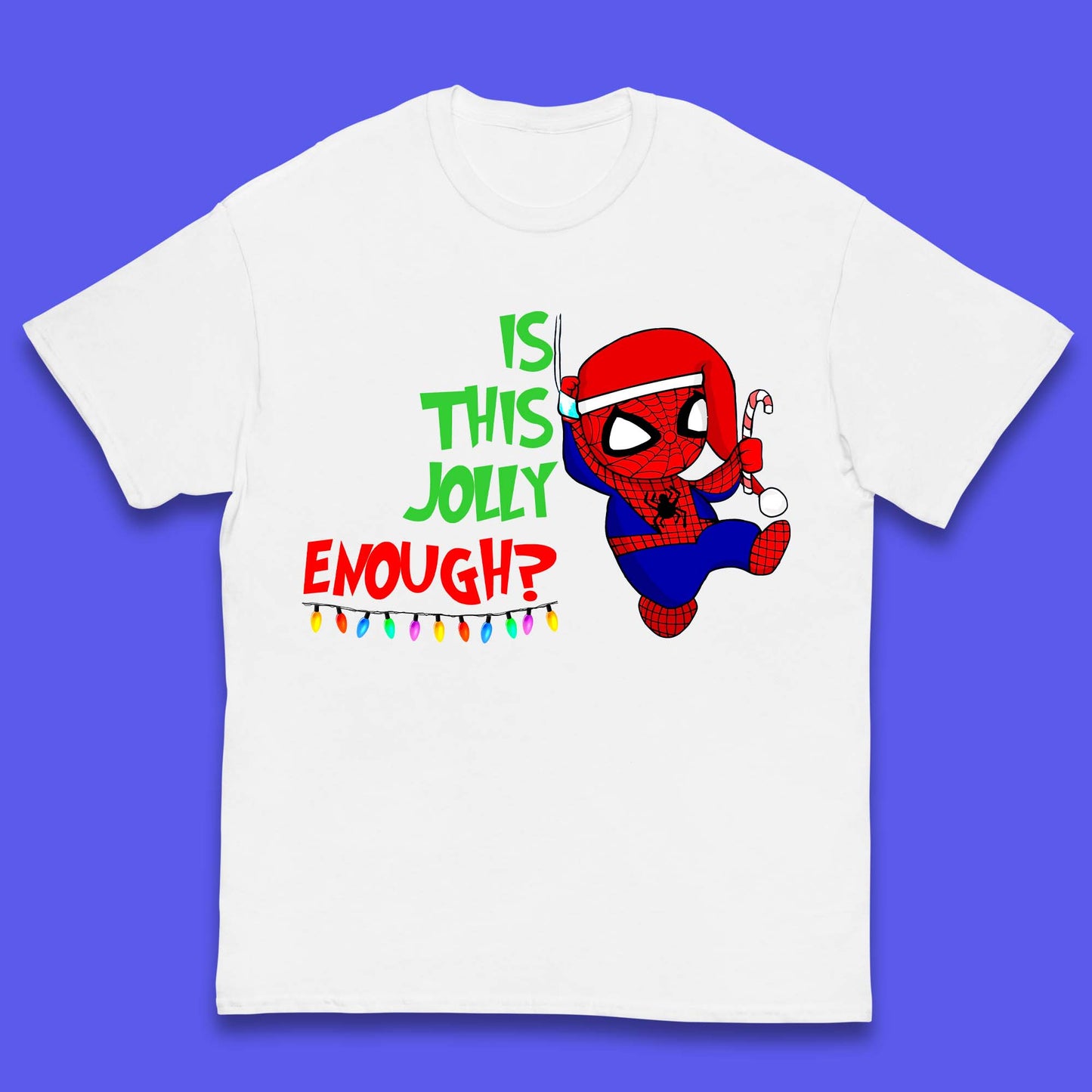 Jolly Enough Spiderman Christmas Kids T-Shirt