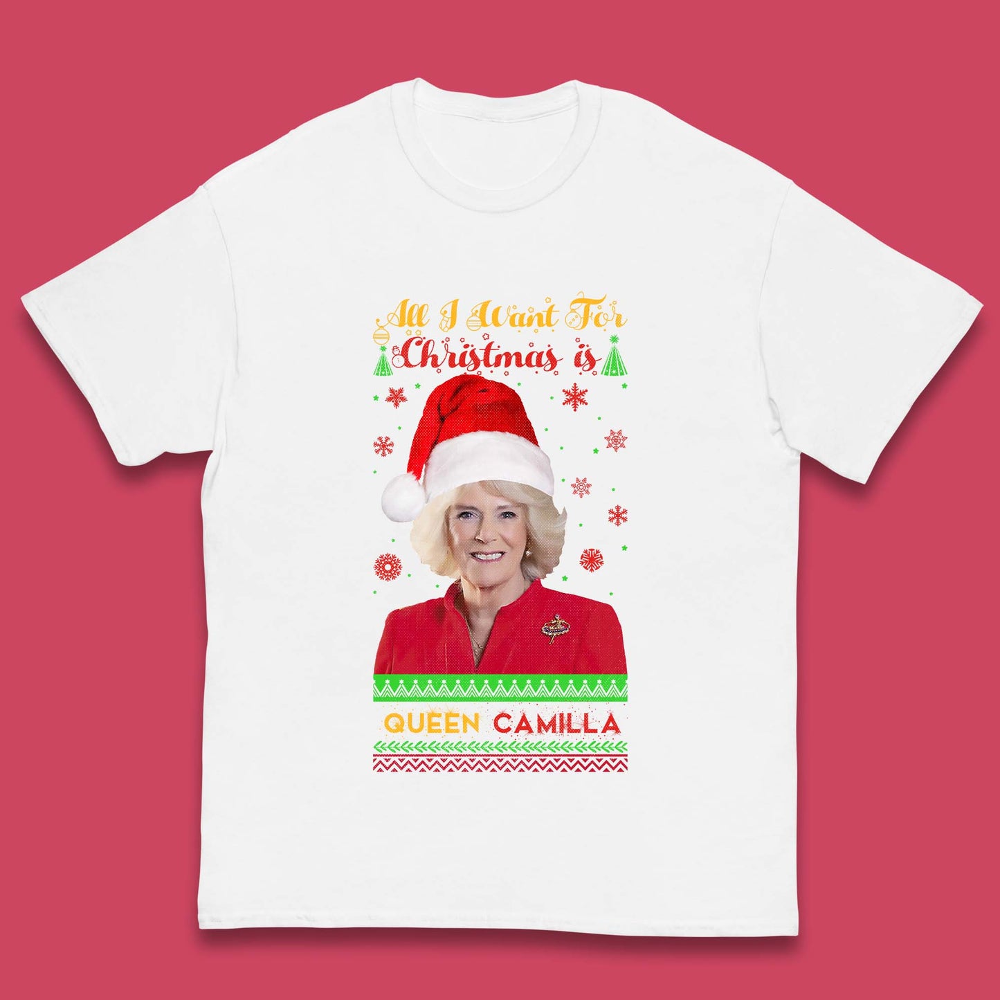 Queen Camilla Christmas Kids T-Shirt