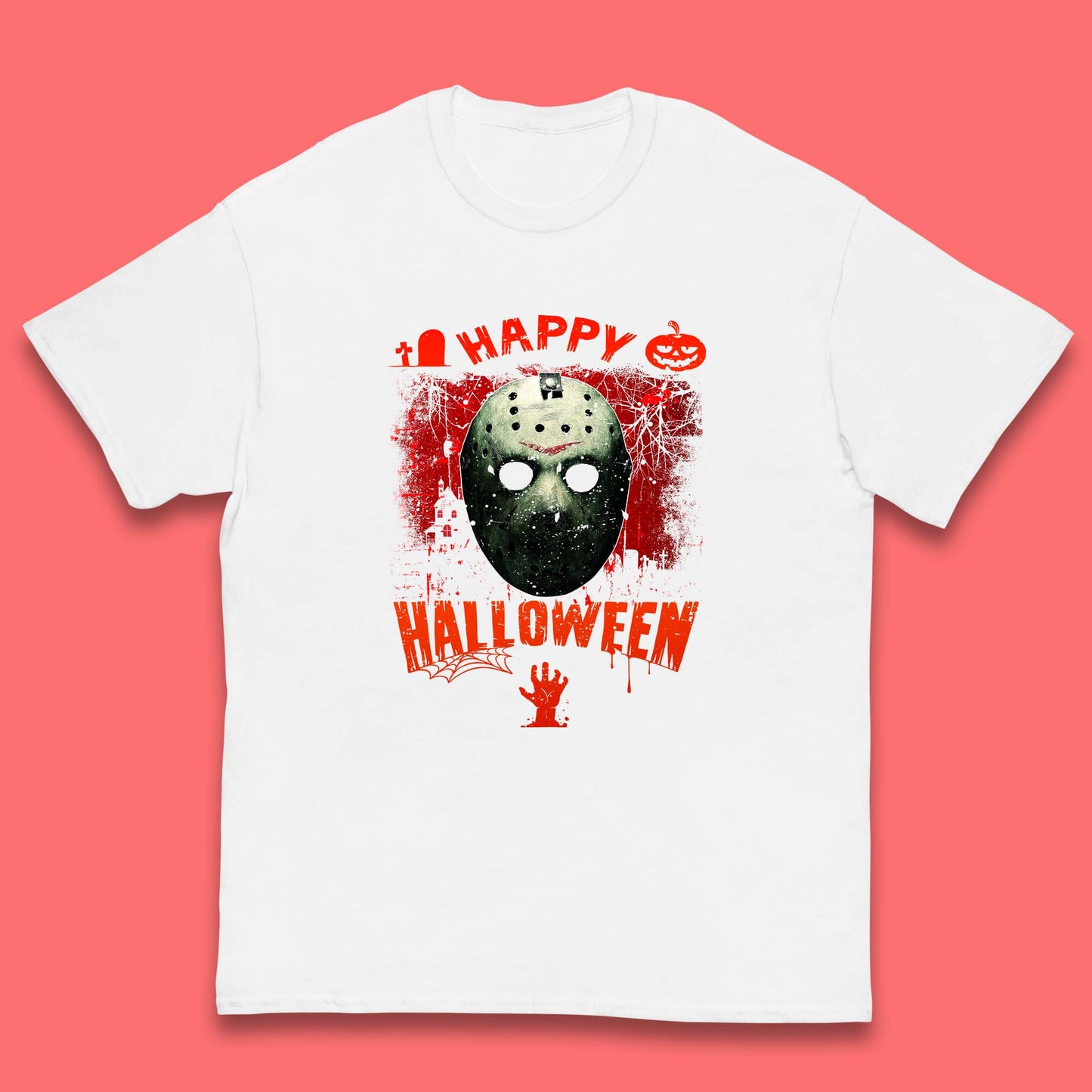 Happy Halloween Jason Voorhees Face Mask Halloween Friday The 13th Horror Movie Kids T Shirt