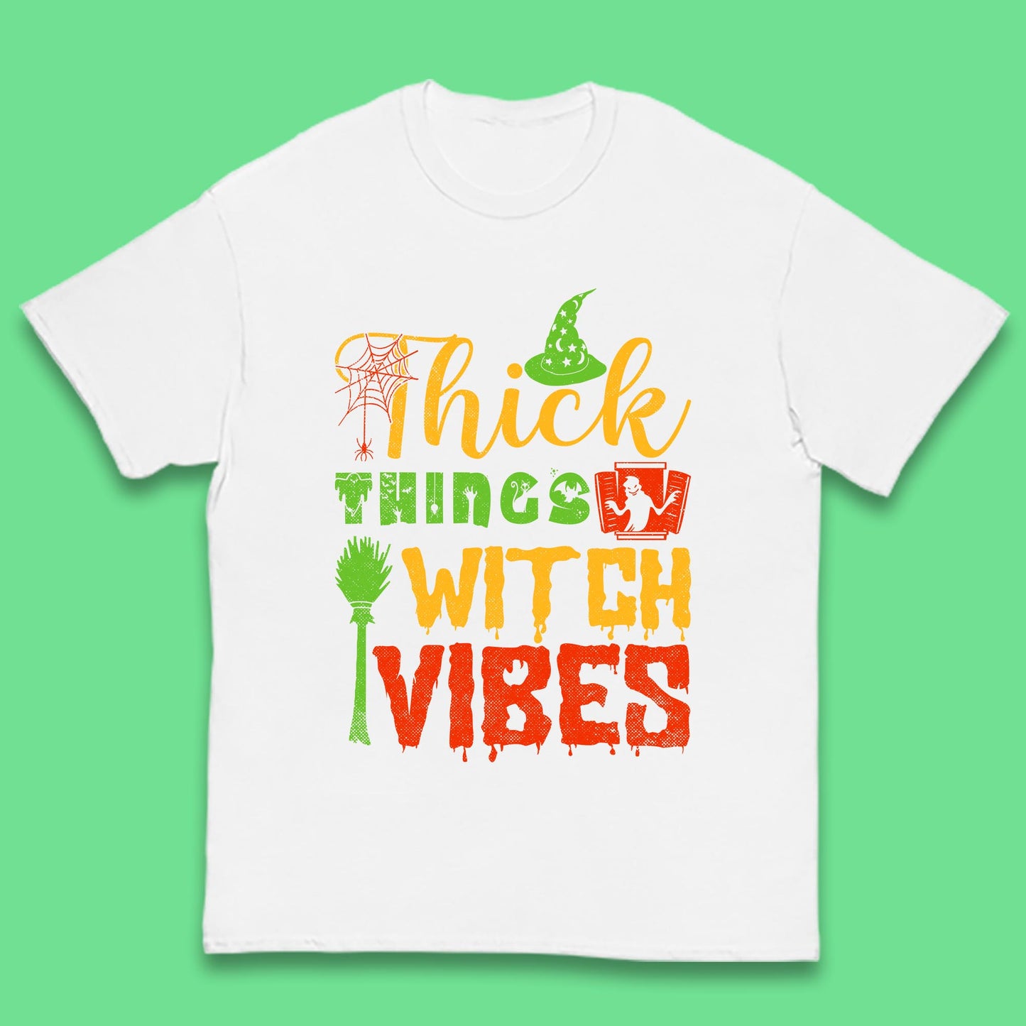 Thick Things Witch Vibes Halloween Magic Spooky Witches Witchcraft Kids T Shirt