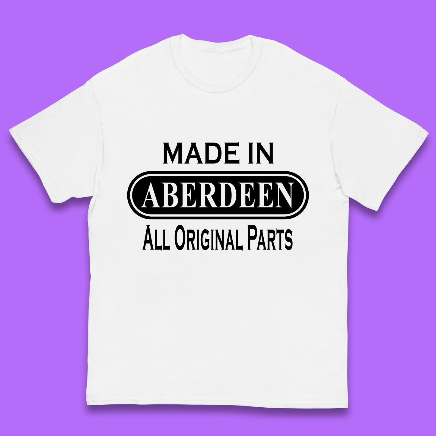 Made In Aberdeen All Original Parts Vintage Retro Birthday City In Scotland Gift Kids T Shirt