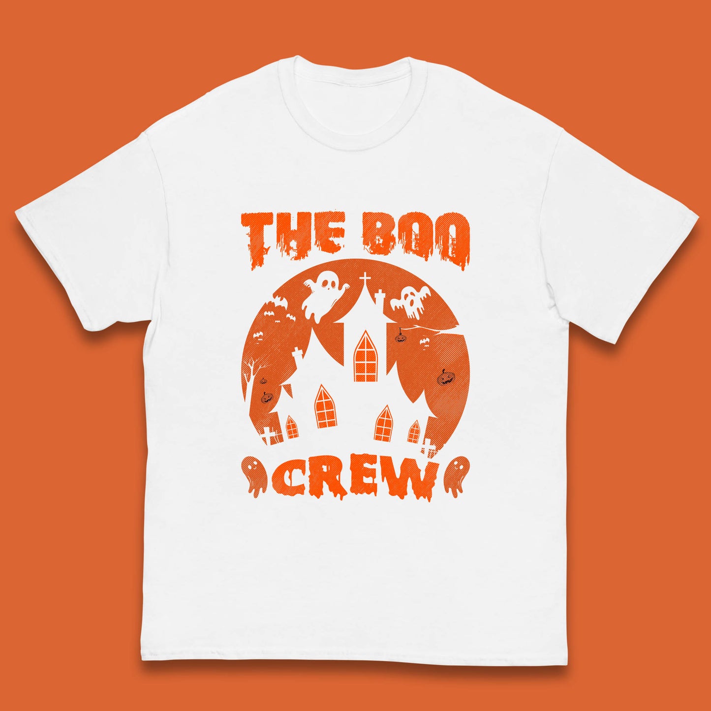 The Boo Crew Halloween Boo Squad Matching Costume Haunted House Horror Boo Ghost Kids T Shirt