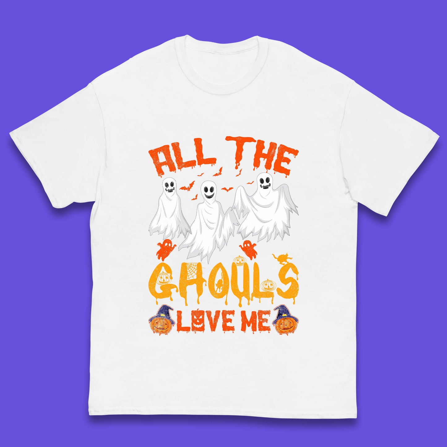 All The Ghouls Love Me Halloween Funny Horror Spooky Boo Ghost Kids T Shirt
