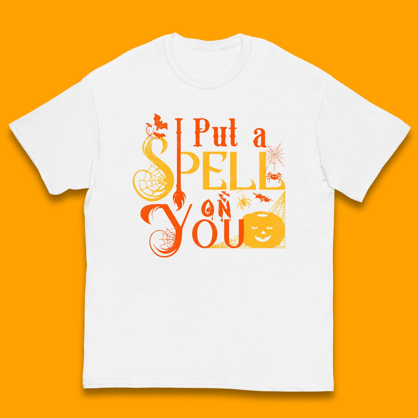 I Put a Spell on You Witch Broom Horror Spooky Scary Halloween Costume Kids T Shirt