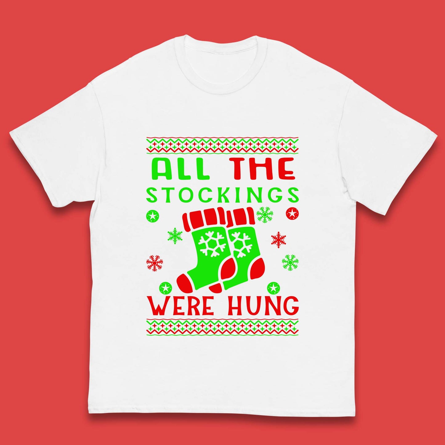 christmas socks all the stocking were hung t shirt