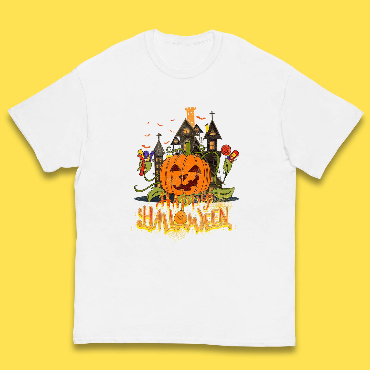 Happy Halloween Spooky Haunted House Halloween Pumpkin Horror Scary Jack-o-lantern Kids T Shirt