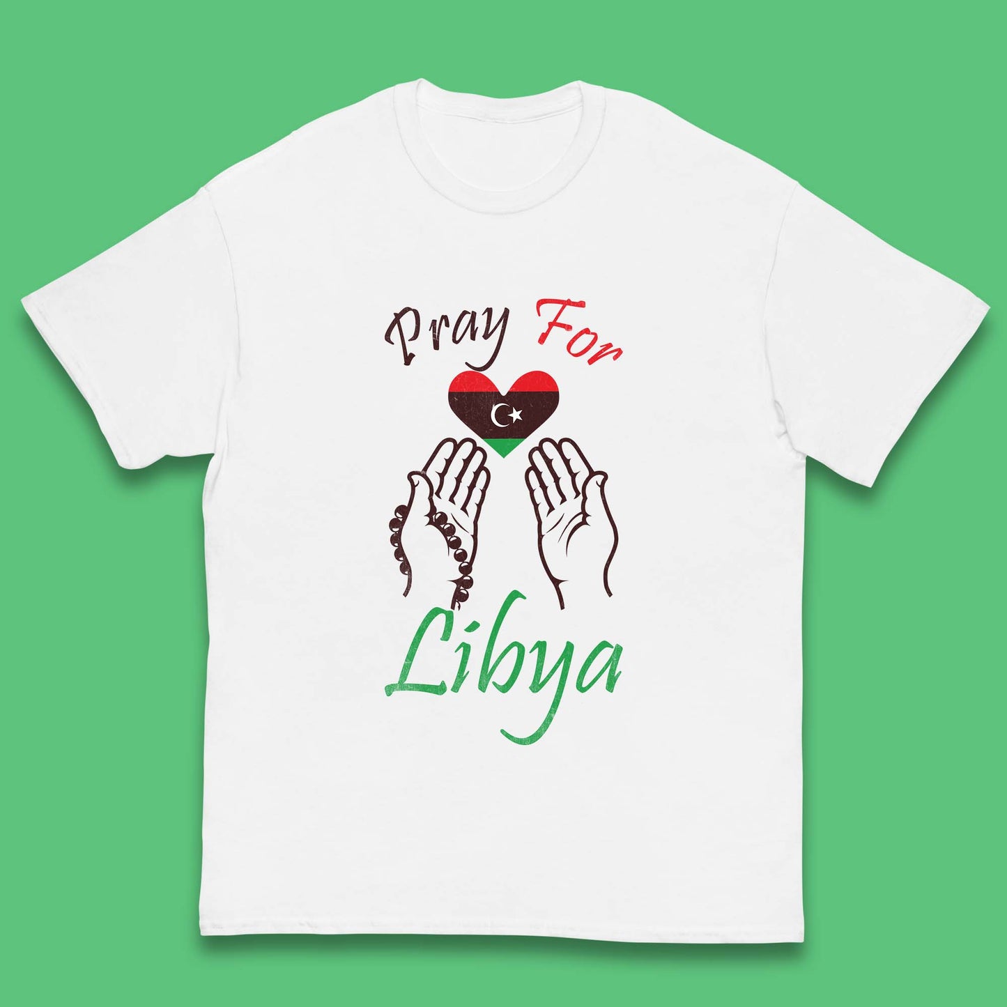 Pray For Libya Help Libya Flood Solidarity Stand With Libya Kids T Shirt