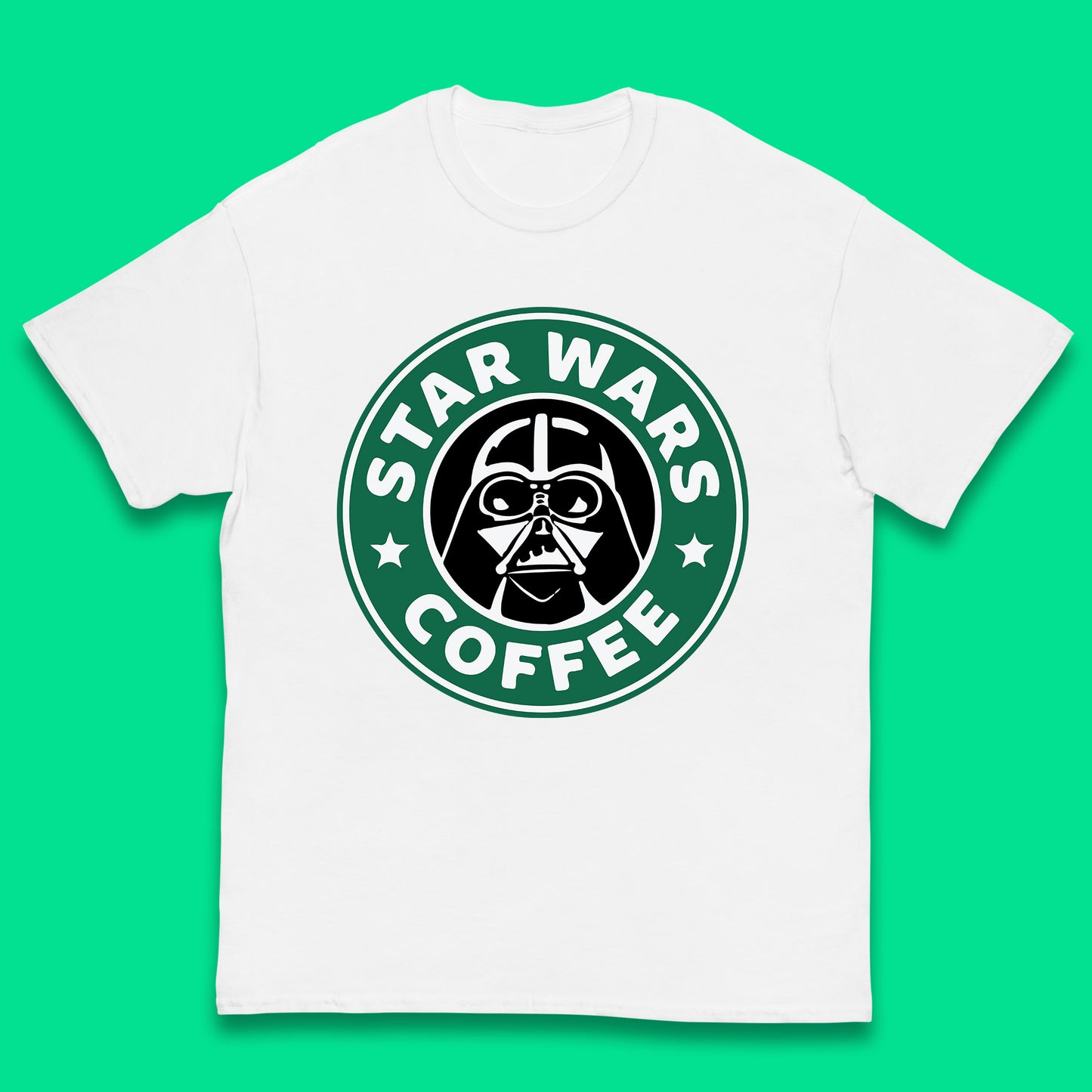 Sci-fi Action Adventure Movie Character Darth Vader Star Wars Coffee Starbucks Coffee Spoof Star Wars 46th Anniversary Kids T Shirt