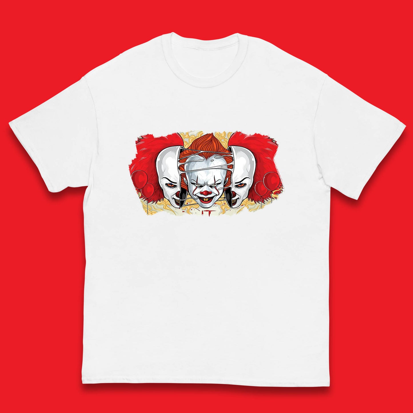 IT Pennywise Clown Halloween Horror Movie Character Evil Clown Costume Serial Killer Kids T Shirt