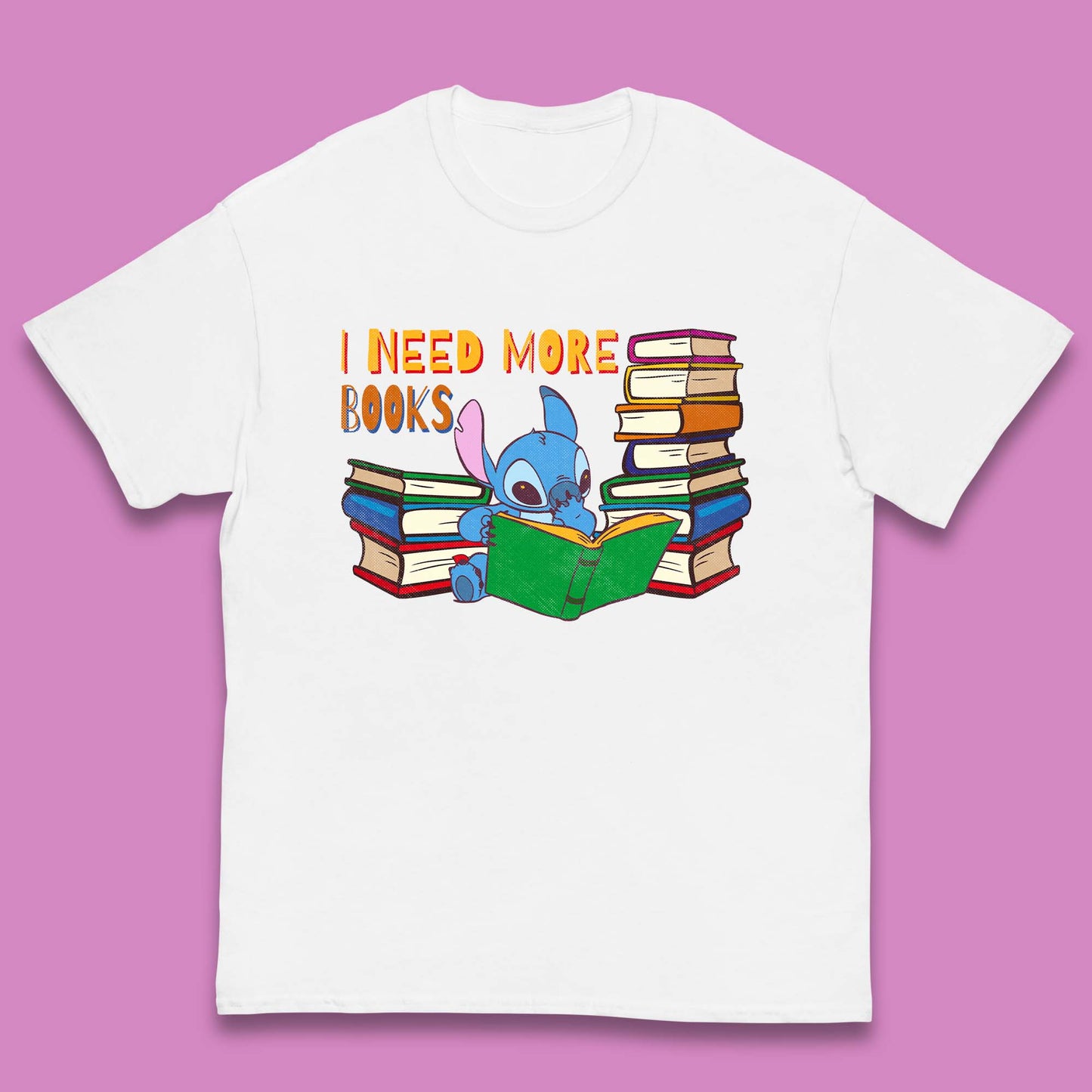 Stitch Reading A Book Kids T-Shirt