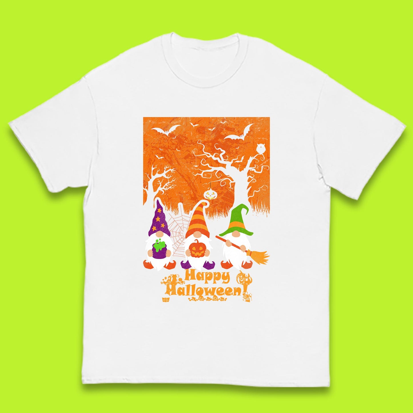 Happy Halloween Gnomies Spooky Witch Gnomes Scary Halloween Trees Gnome Lover Kids T Shirt