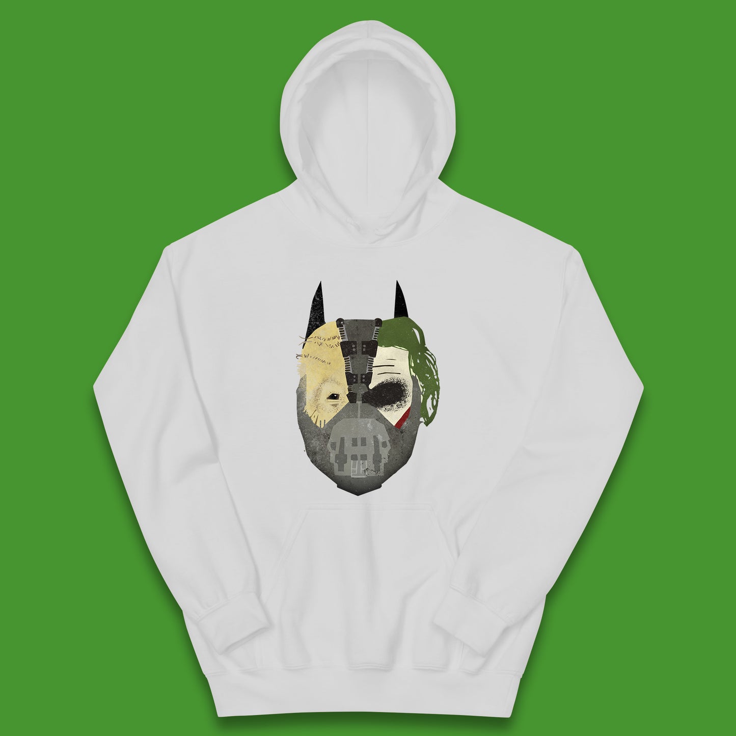 The Dark Knight Trilogy Batman Movie Villains Joker Scarecrow Bane Batman Trilogy Mashup Kids Hoodie