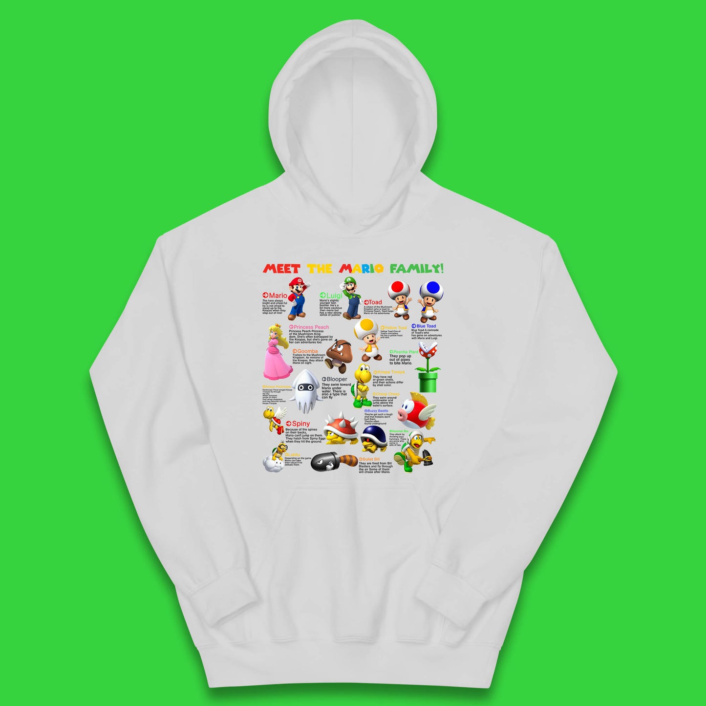 Meet The Mario Family Super Mario Vintage Mario Family Matching Costume Kids Hoodie