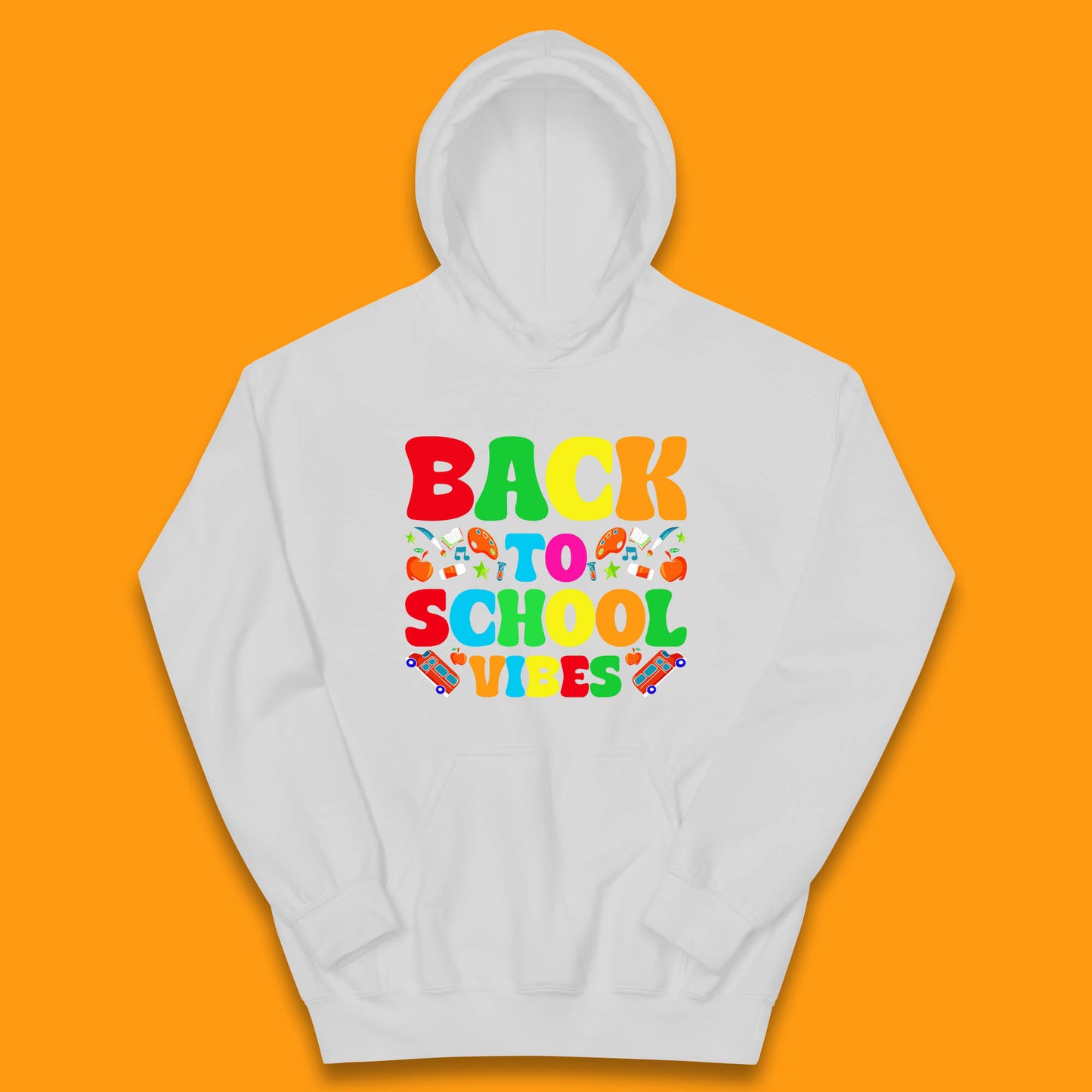 Back To School Vibes Happy First Day Of School Retro School Life Kids Hoodie