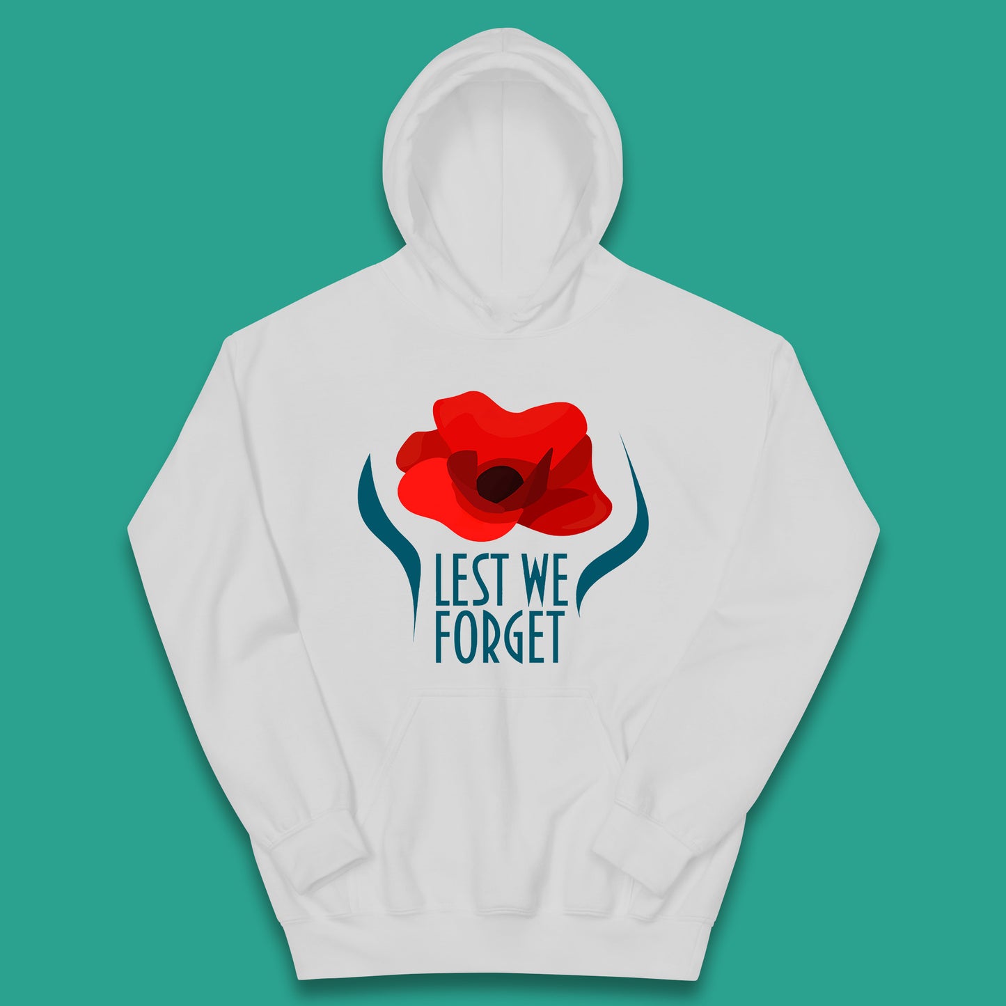 Lest We Forget Poppy Flower Remembrance Day British Armed Force Kids Hoodie