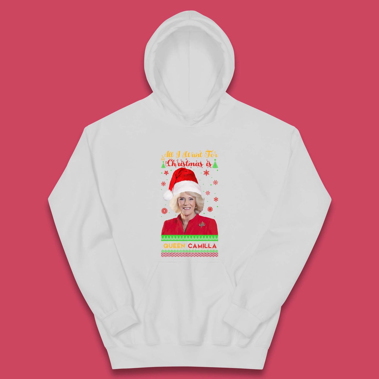 Queen Camilla Christmas Kids Hoodie