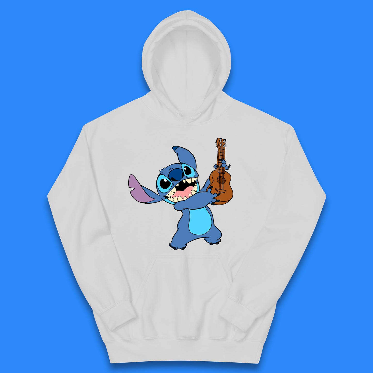 Disney Ohana Playing The Guitar Ohana Lilo & Stitich In Happy Mood Cartoon Character Disney World Kids Hoodie