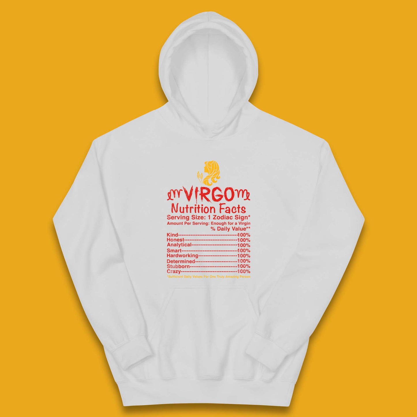 Virgo Nutrition Facts Kids Hoodie