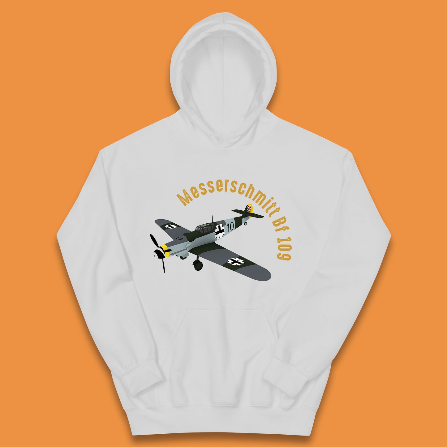 Messerschmitt Bf 109 Fighter Aircraft Vintage Retro Military Fighter Jets World War Remembrance Day Kids Hoodie