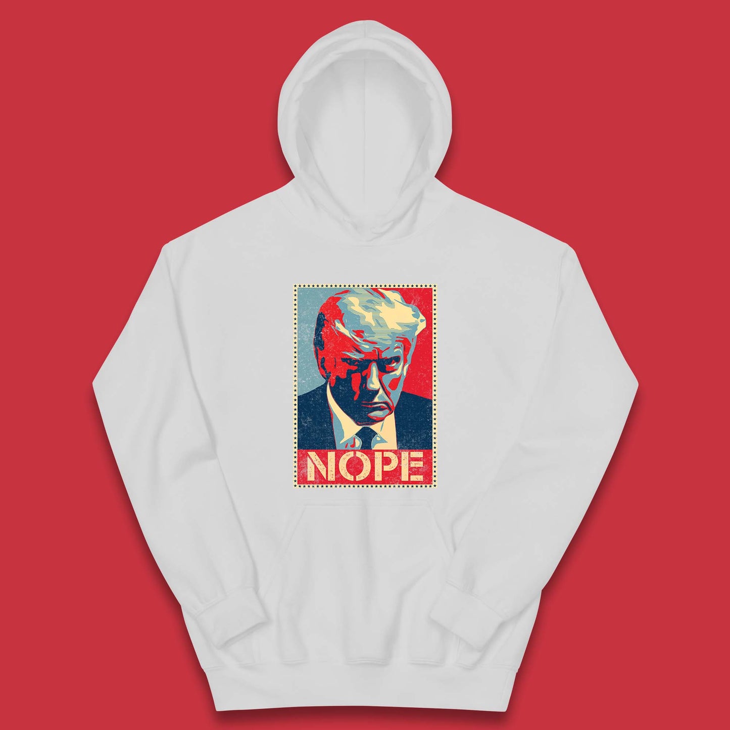 Donald Trump Nope Mugshot Funny Political Obama Hope Anti Trump Kids Hoodie
