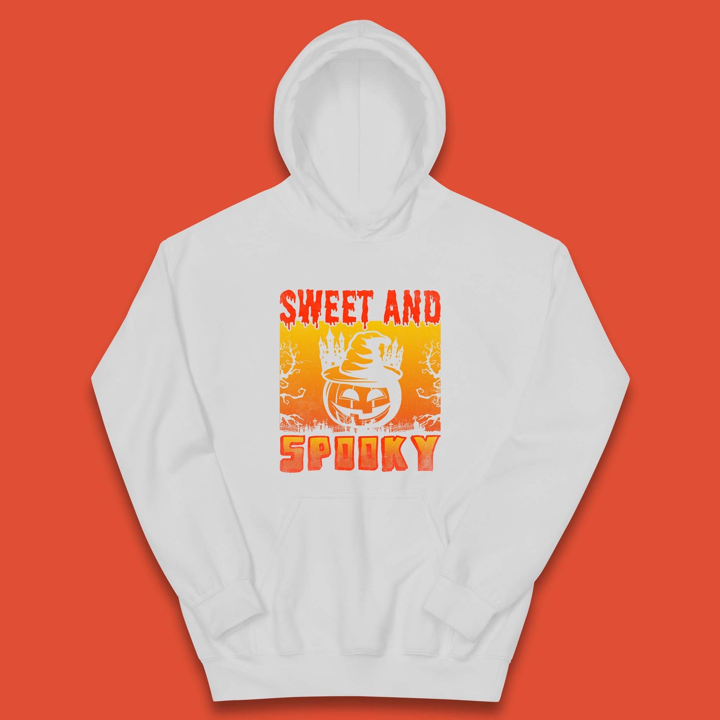 Sweet And Spooky Happy Halloween Witch Hat Pumpkin Horror Scary Season Kids Hoodie