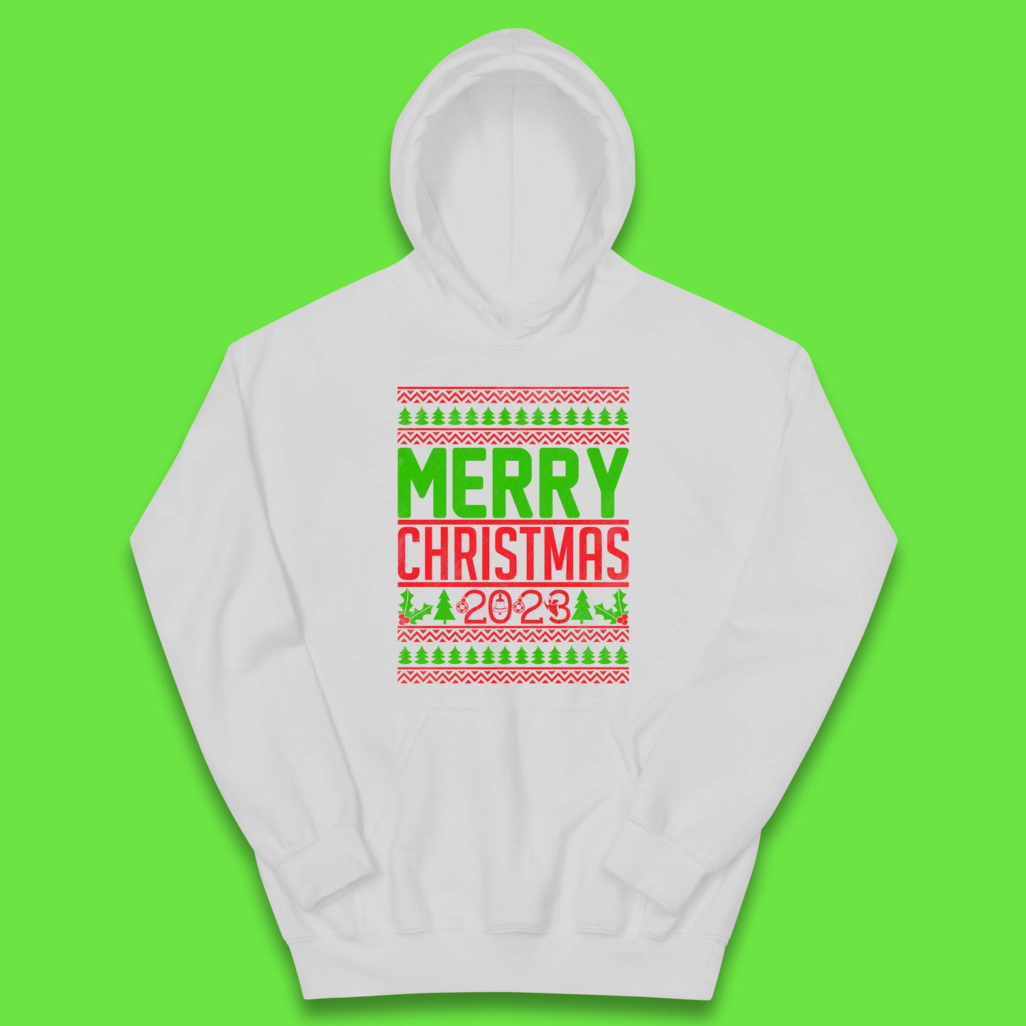 Merry Christmas 2023 Winter Holiday Festive Celebration Xmas Gift Kids Hoodie