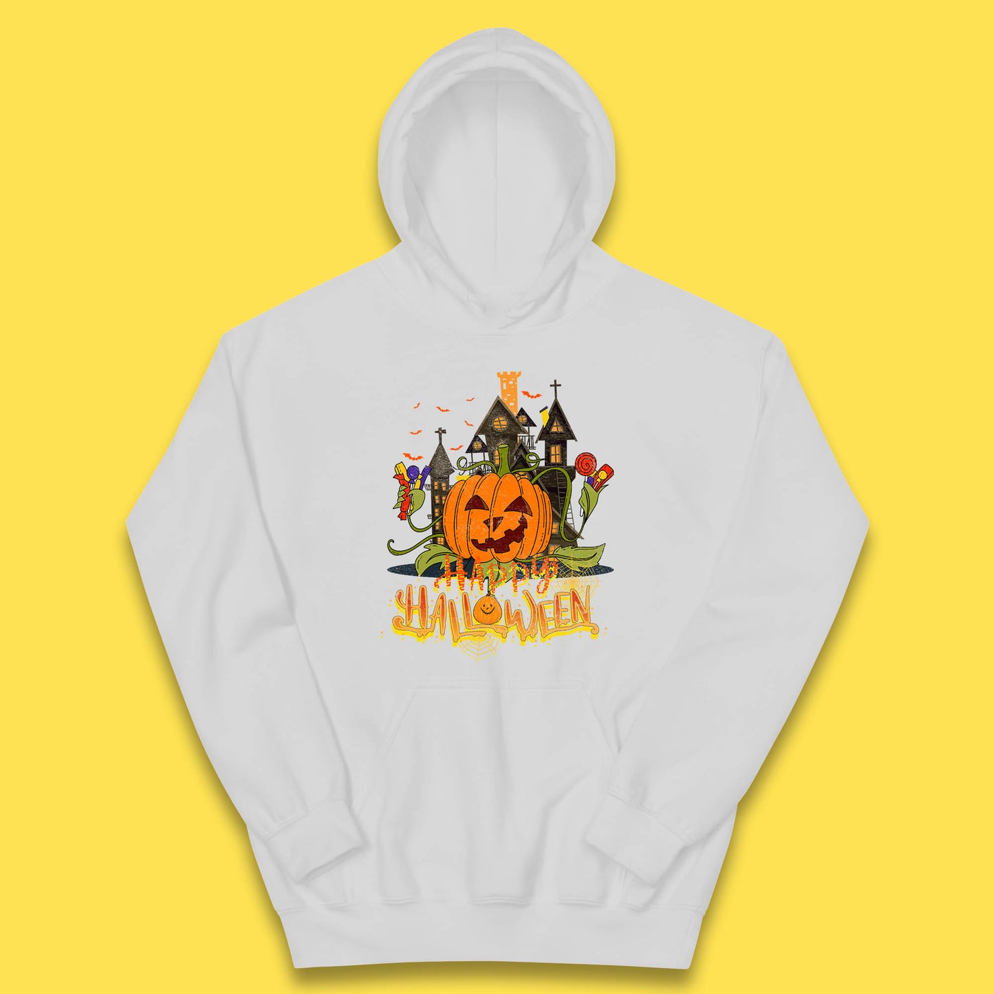 Happy Halloween Spooky Haunted House Halloween Pumpkin Horror Scary Jack-o-lantern Kids Hoodie