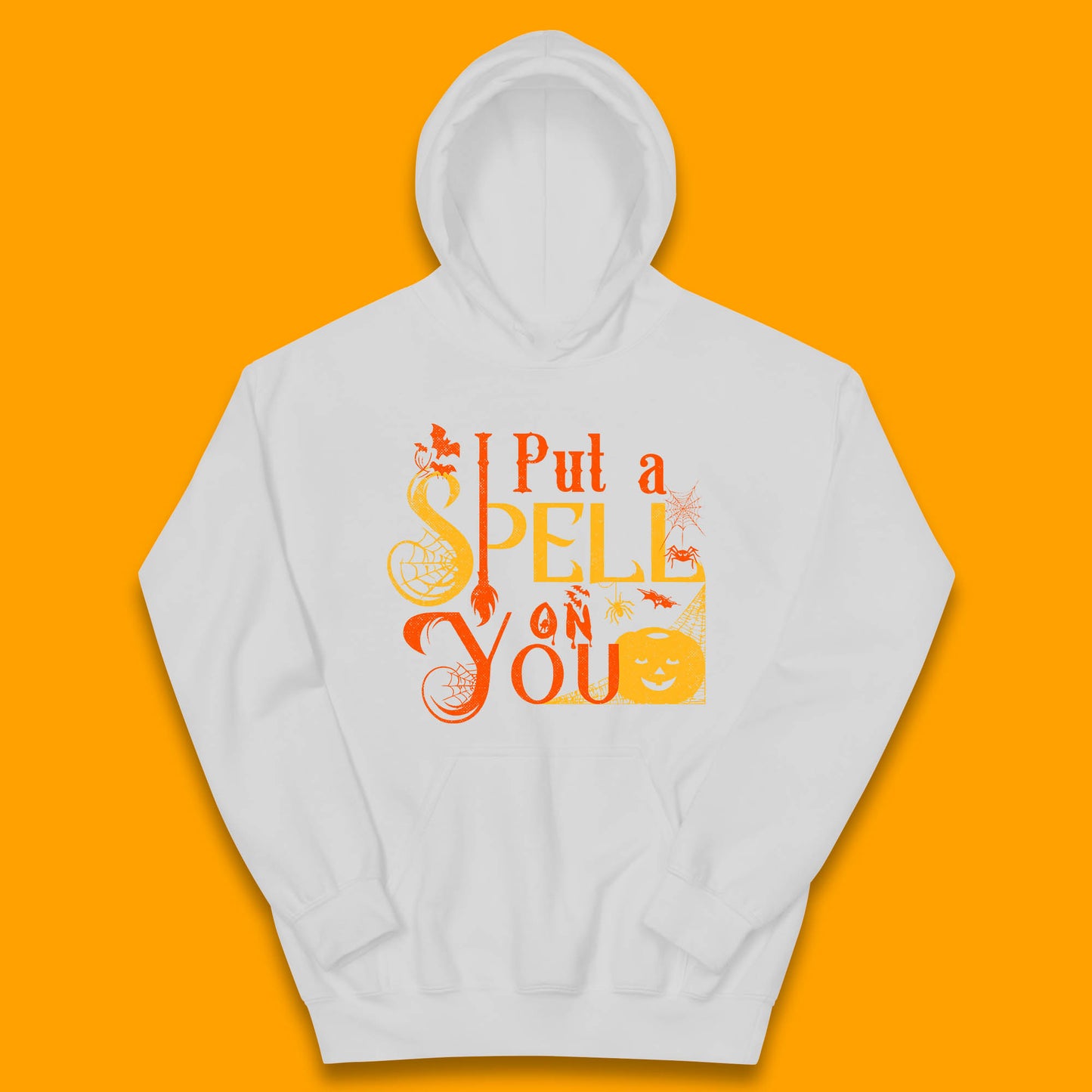 I Put a Spell on You Witch Broom Horror Spooky Scary Halloween Costume Kids Hoodie