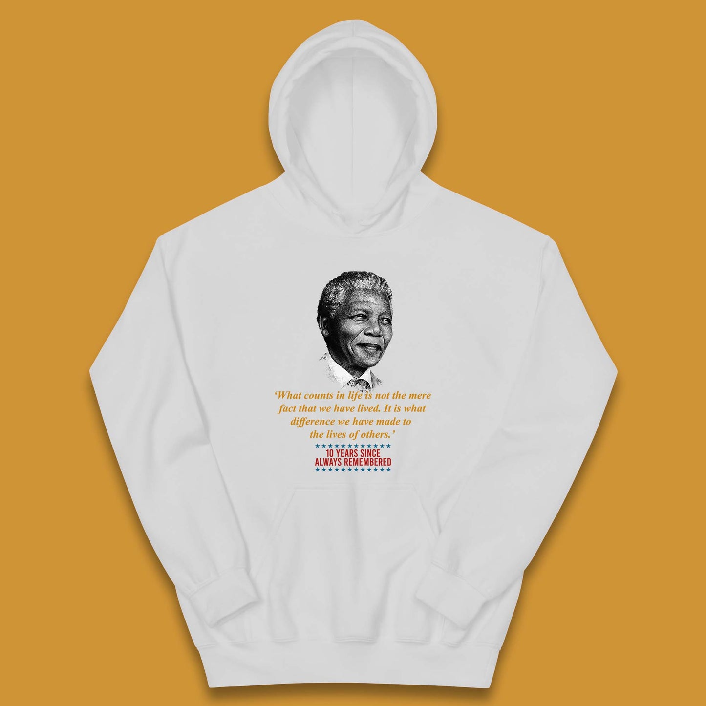 10 Years Since Always Remember Nelson Mandela Kids Hoodie