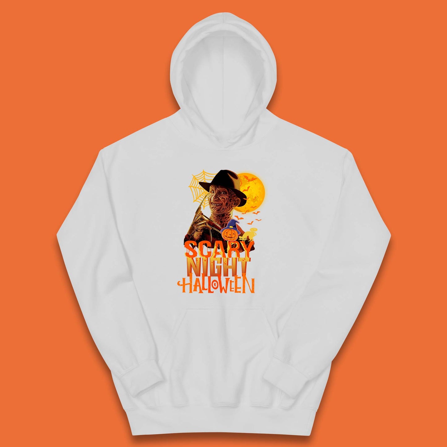 Scary Night Halloween Freddy Krueger Horror Movie Character Spooky Season Kids Hoodie