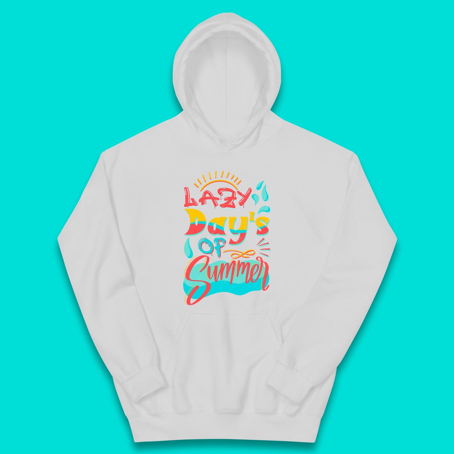 Lazy Days Of Summer Vintage Retro Sunset Surfer Beach Holiday Trip Kids Hoodie