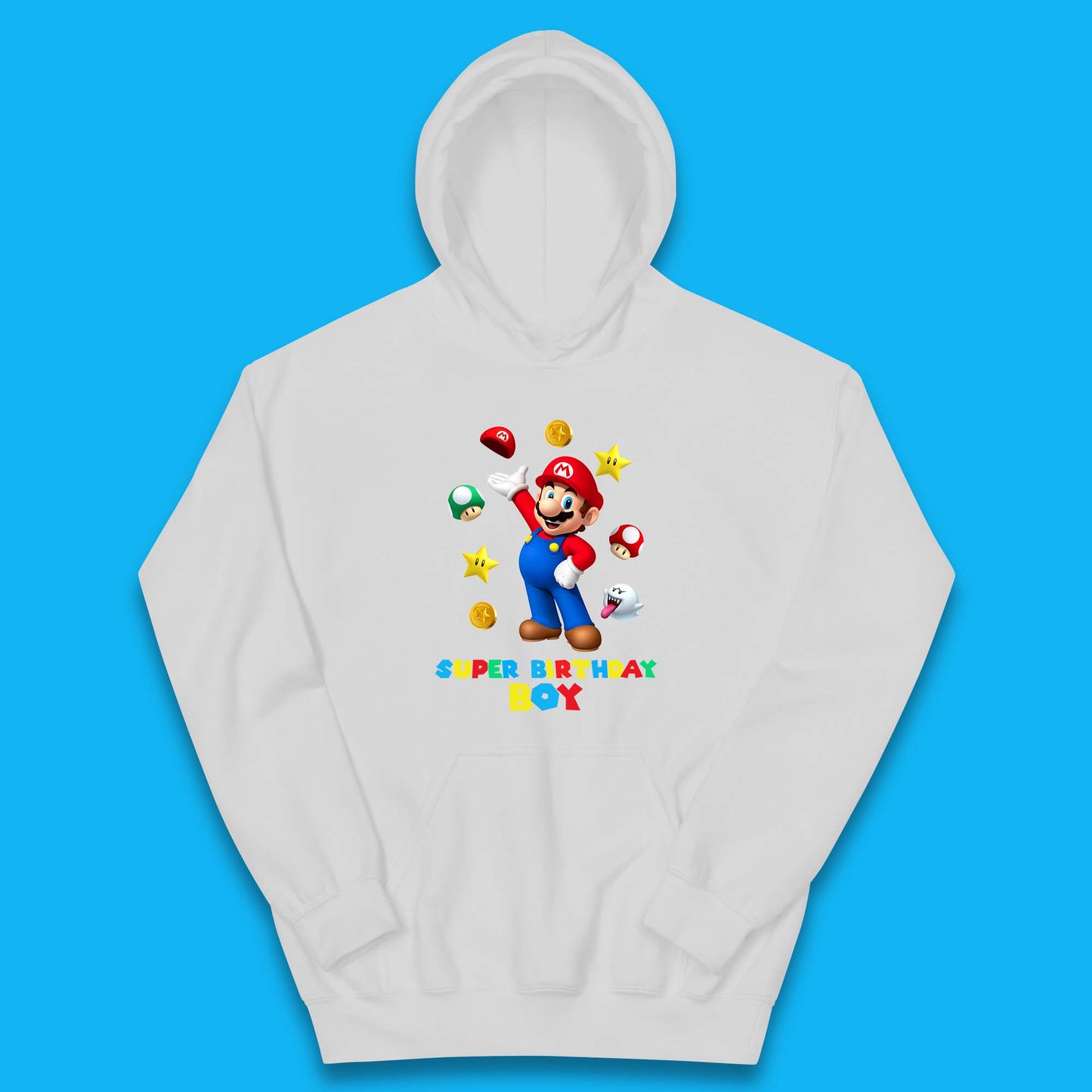 Super Birthday Boy Super Mario Game Series Mario Bros Super Mario Theme Birthday Party Kids Hoodie