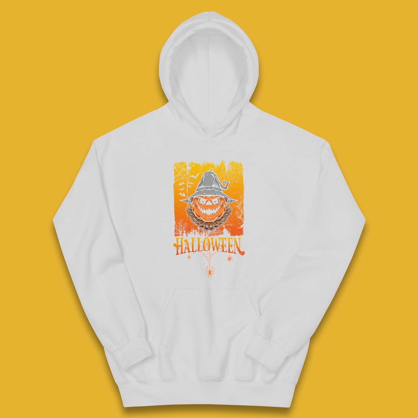 Angry Halloween Scary Evil Pumpkin Funny Pumpkin Head With Fire Eyes Scary Spooky Season Kids Hoodie