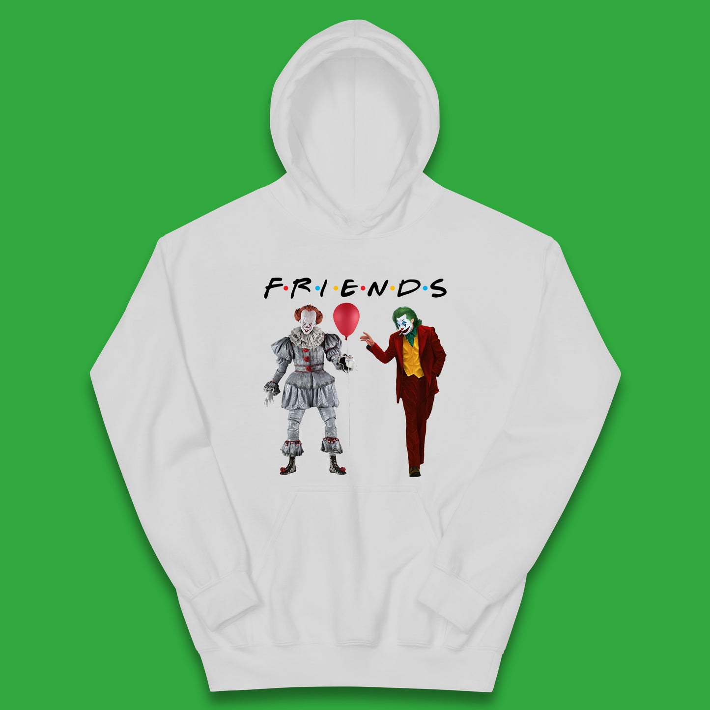 IT Pennywise Clown And Joker Friends Inspired Horror Scary Halloween Movie Characters Kids Hoodie