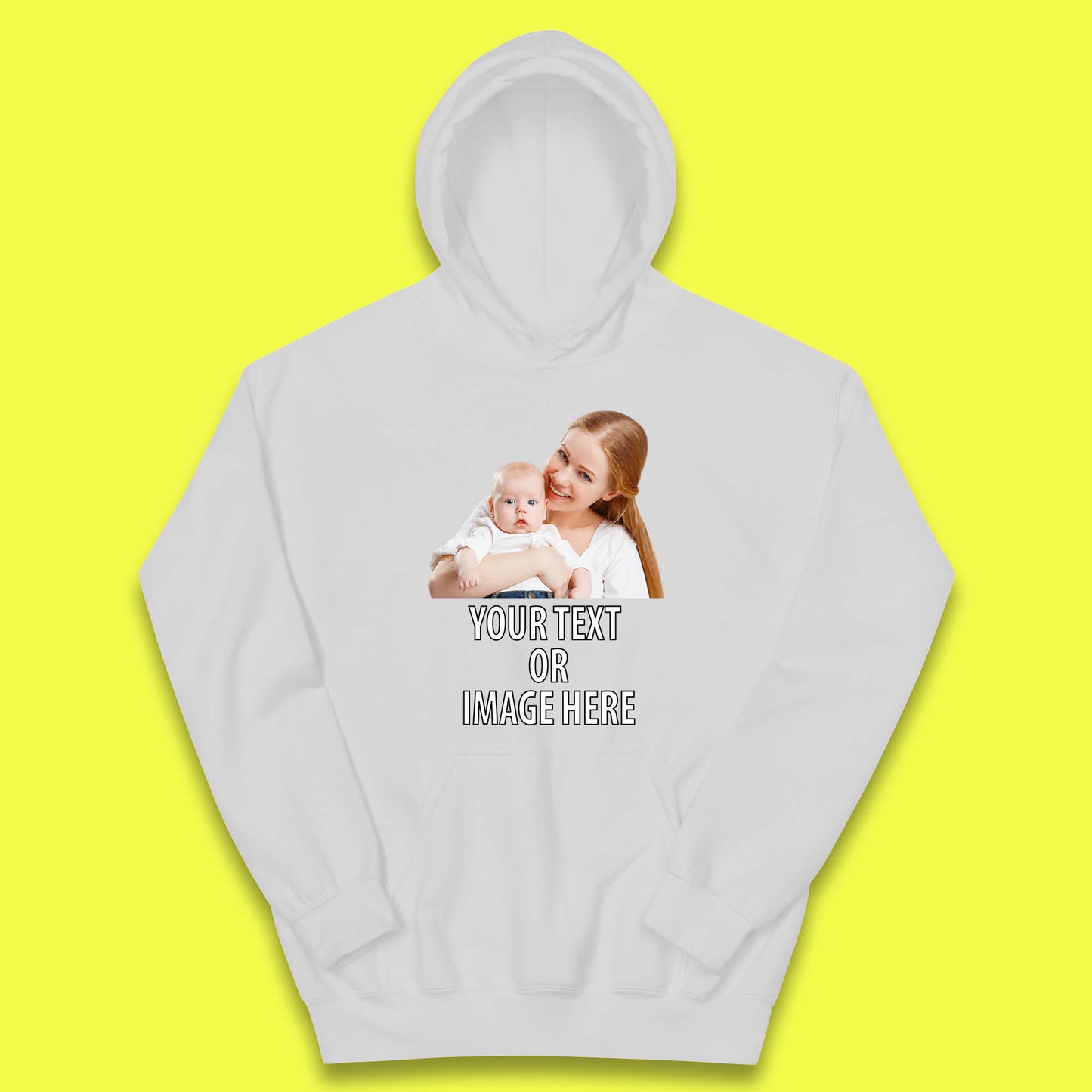Personalized Custom Text Or Image Here, Custom Photo, Custom Business Logo, Add Your Own Text Customizable Kids Hoodie