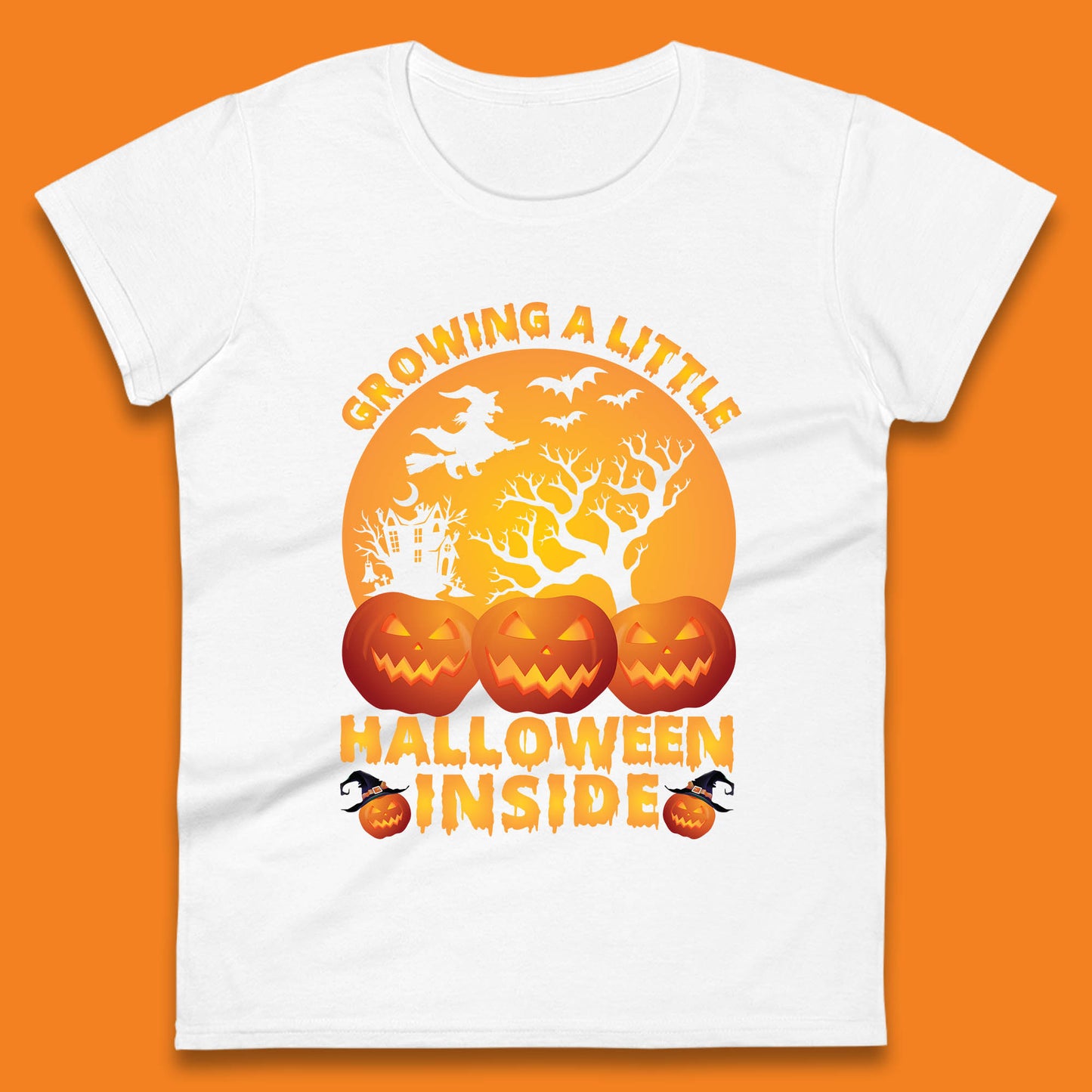 Growing A Little Halloween Inside Pregnancy Announcement Mom To Be Womens Tee Top