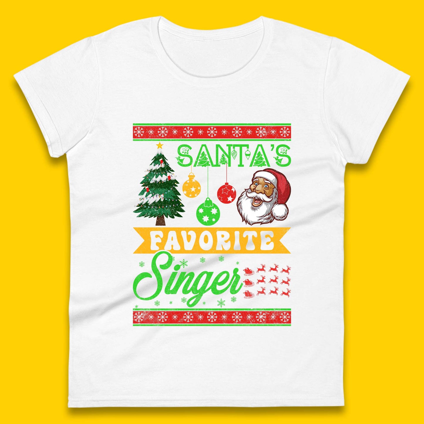 Santa's Favorite Singer Christmas Womens T-Shirt
