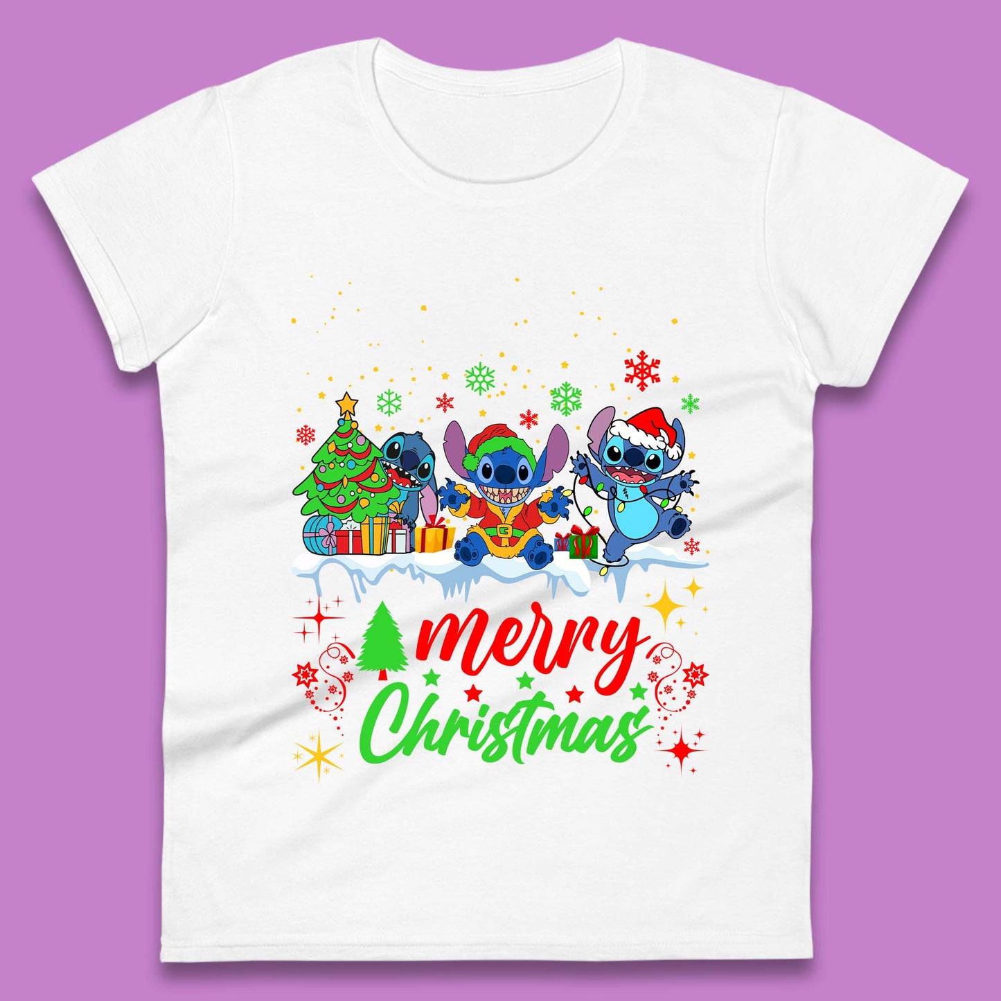 Stitch Squad Christmas Womens T-Shirt