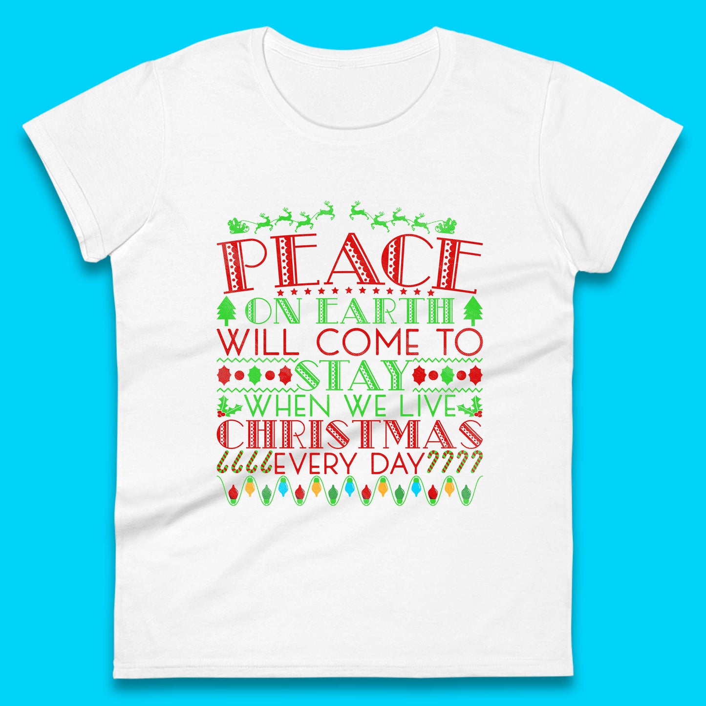 peace on earth christmas quote womens t shirt