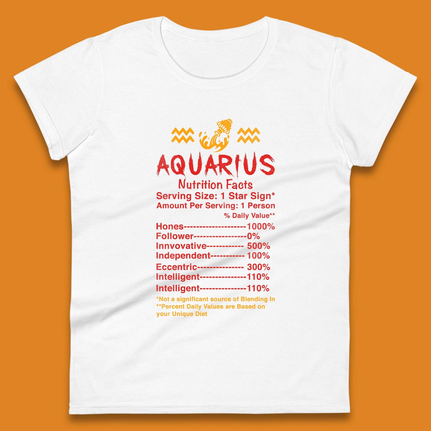 Aquarius Nutrition Facts Womens T-Shirt