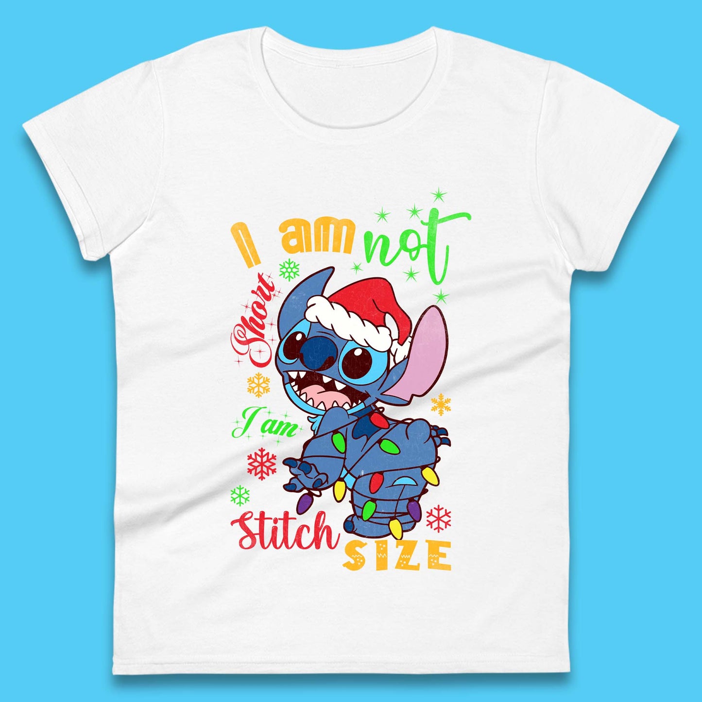 Stitch Size Christmas Womens T-Shirt