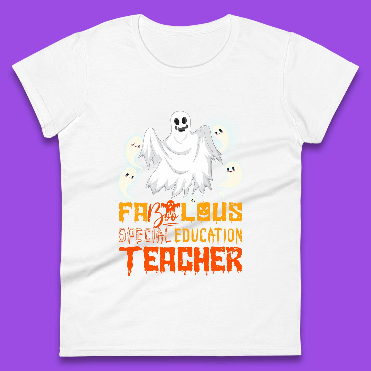 Fabolous Special Education Teacher Halloween Fabulous Spooky Ghost Teacher Womens Tee Top