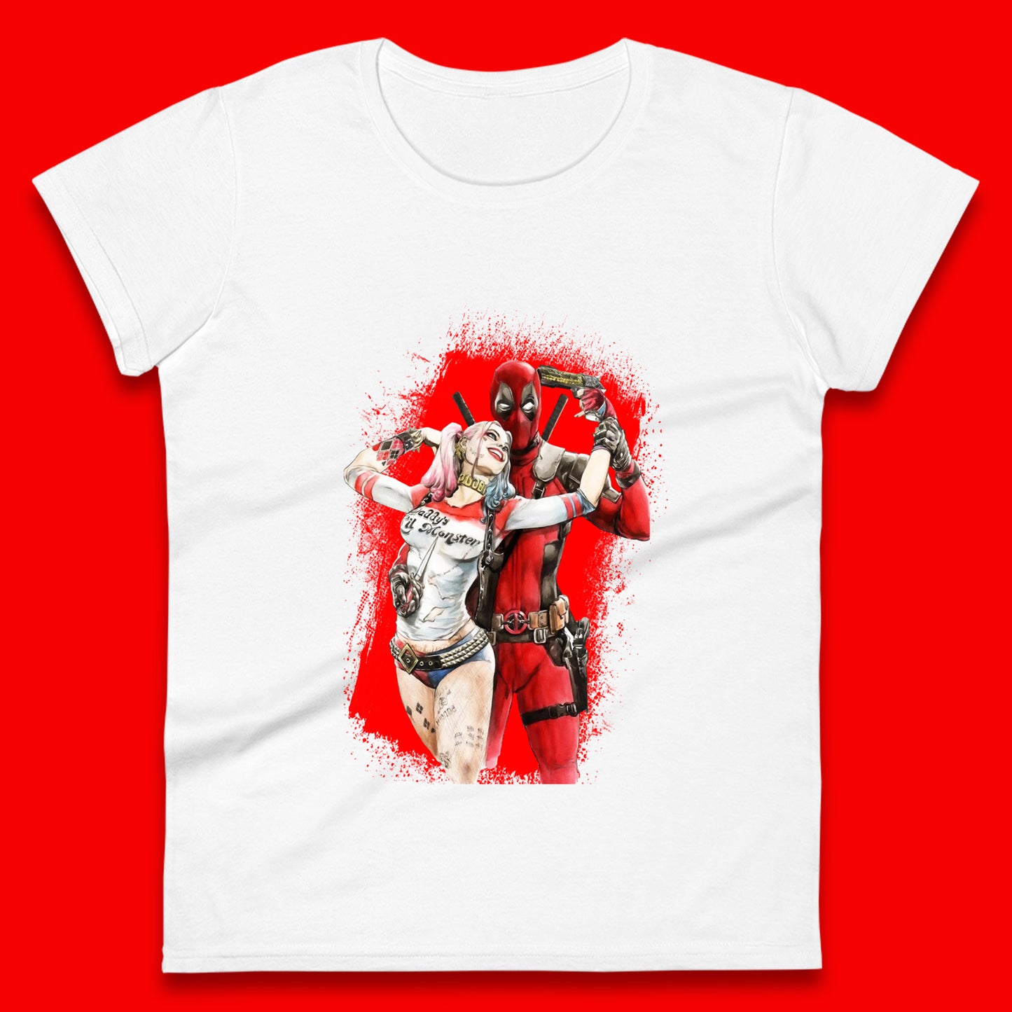 Hot DC Anime Suicide Squad Harley Quinn Deadpool Fanfiction Poster Funny Superheroes DC Comics Deadpool E Quinn Womens Tee Top